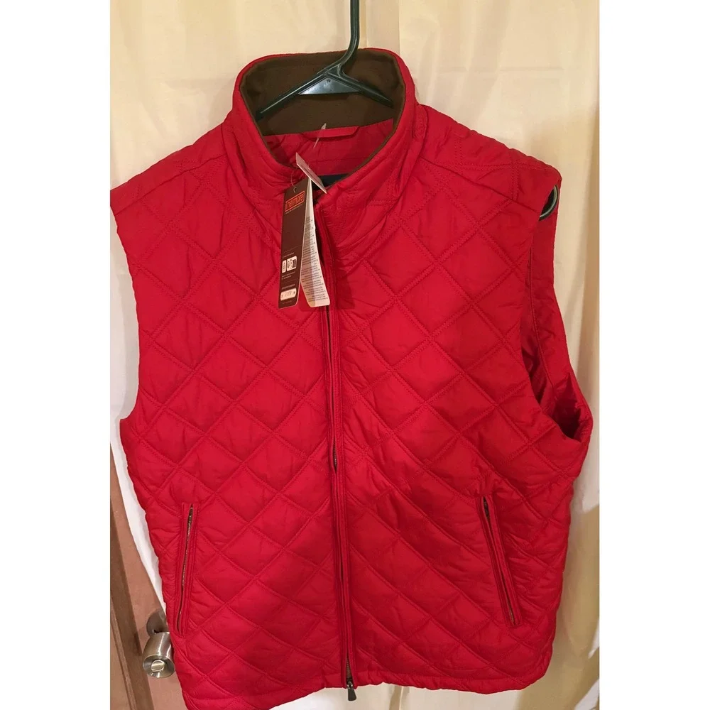 Brooks Brothers Men's Paddock Diamond Quilted Vest Red Medium Thermore NWT
